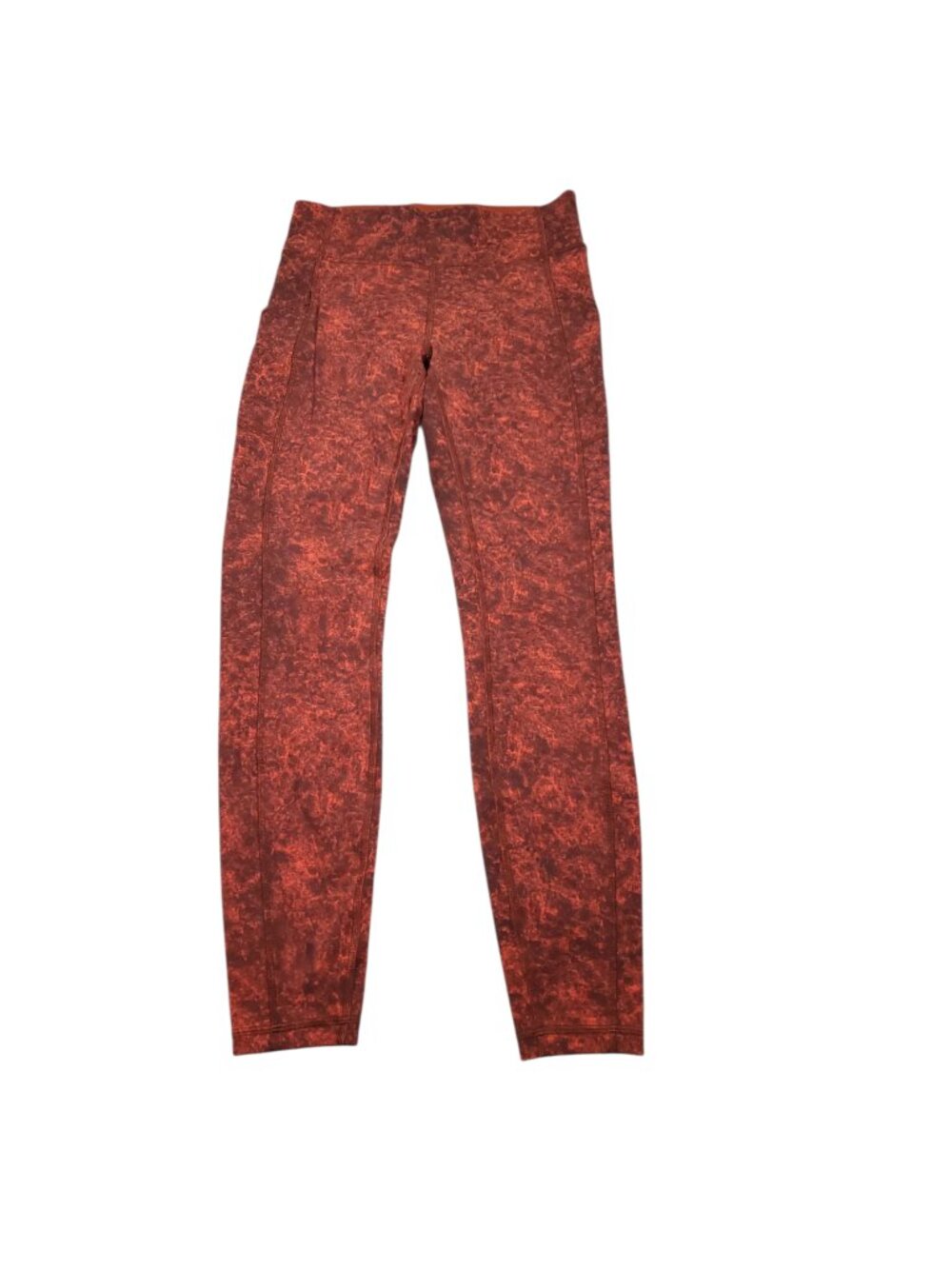 Lululemon Wunder Train High-Rise Tight 28" Denim Red Black Women's Size 8